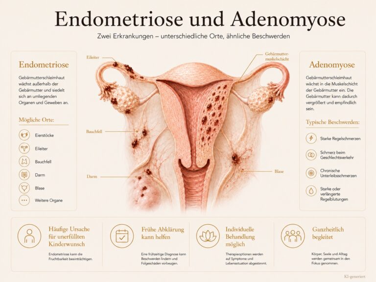 Infografik: Endometriose und Adenomyose