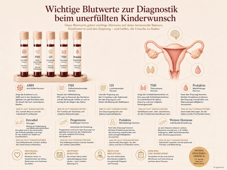 Infografik: Wichtige Blutwerte zur Diagnostik beim unerfüllten Kinderwunsch