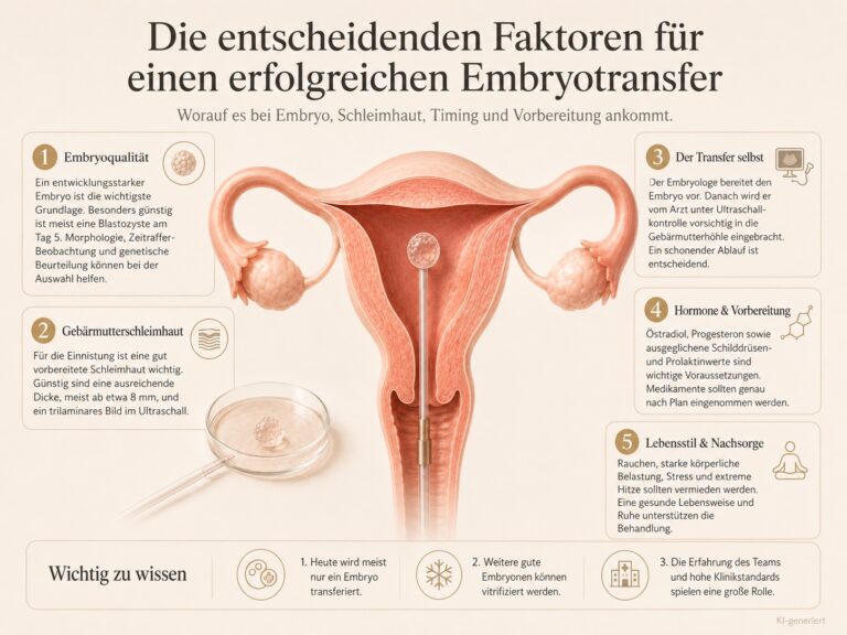 Infografik: Die entscheidenden Faktoren für einen erfolgreichen Embryotransfer