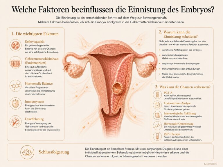 Infografik: Welche Faktoren beeinflussen die Einnistung des Embryos?