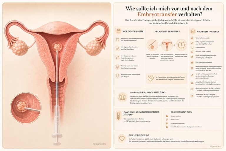 Infografik: Wie sollte ich mich als Patientin vor und nach dem Transfer verhalten?