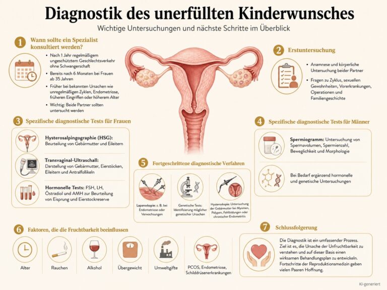 Infografik: Diagnostik des unerfüllten Kinderwunsches